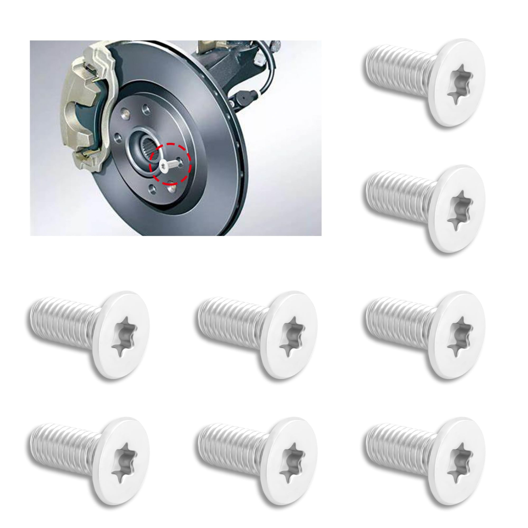 8PCS Brake Rotor Screw Replacement
