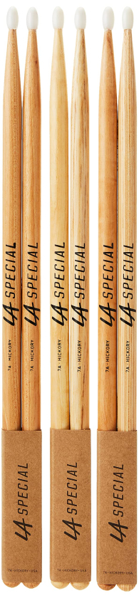 LA Specials Drum Sticks - Hickory 7A Drumsticks - Set for Acoustic or Electronic