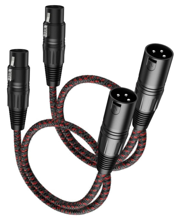 VANDESAIL XLR Cables 2ft 2 Pack,XLR Male to Female Microphone Patch Cable