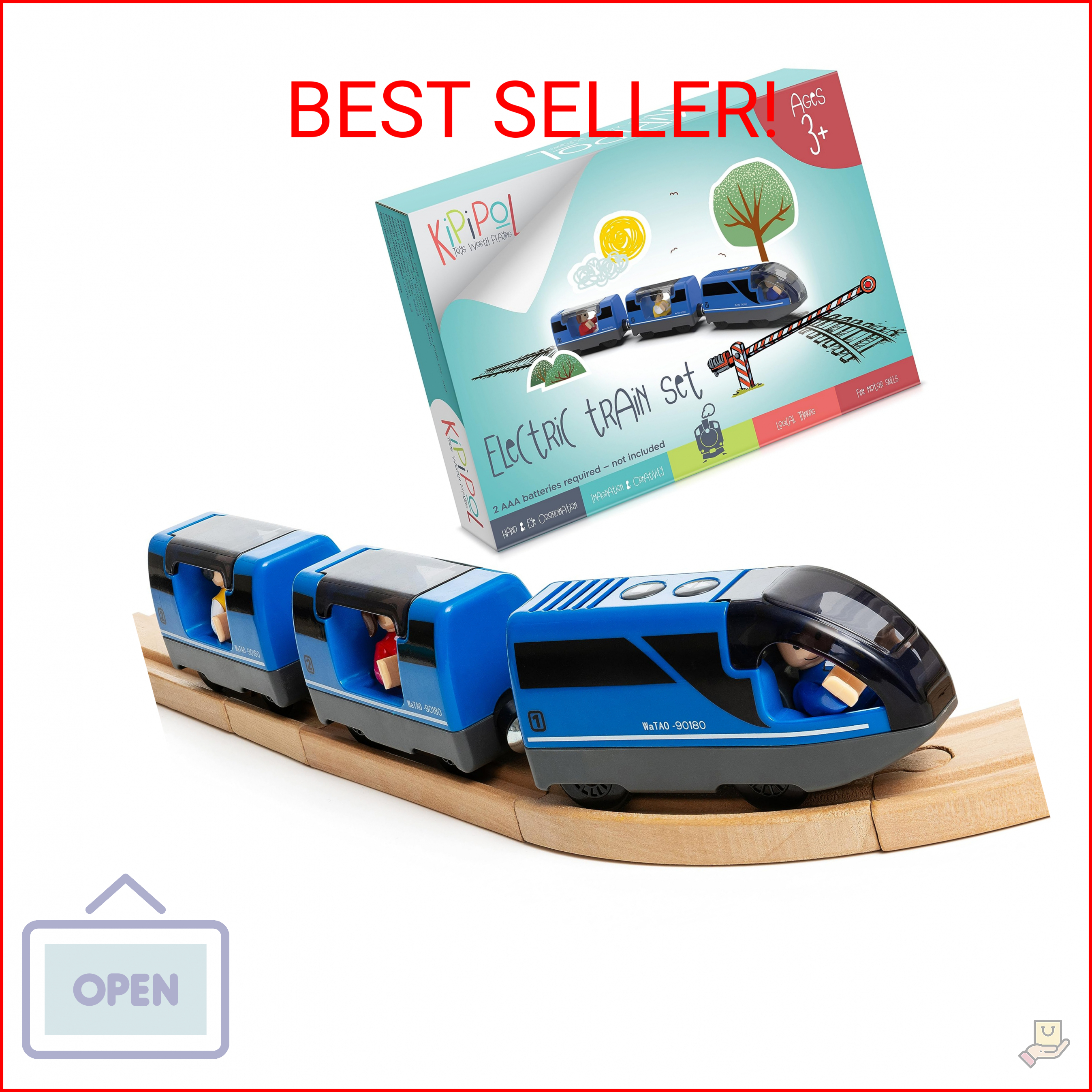 KipiPol Battery Operated Action Locomotive Toy Train Set