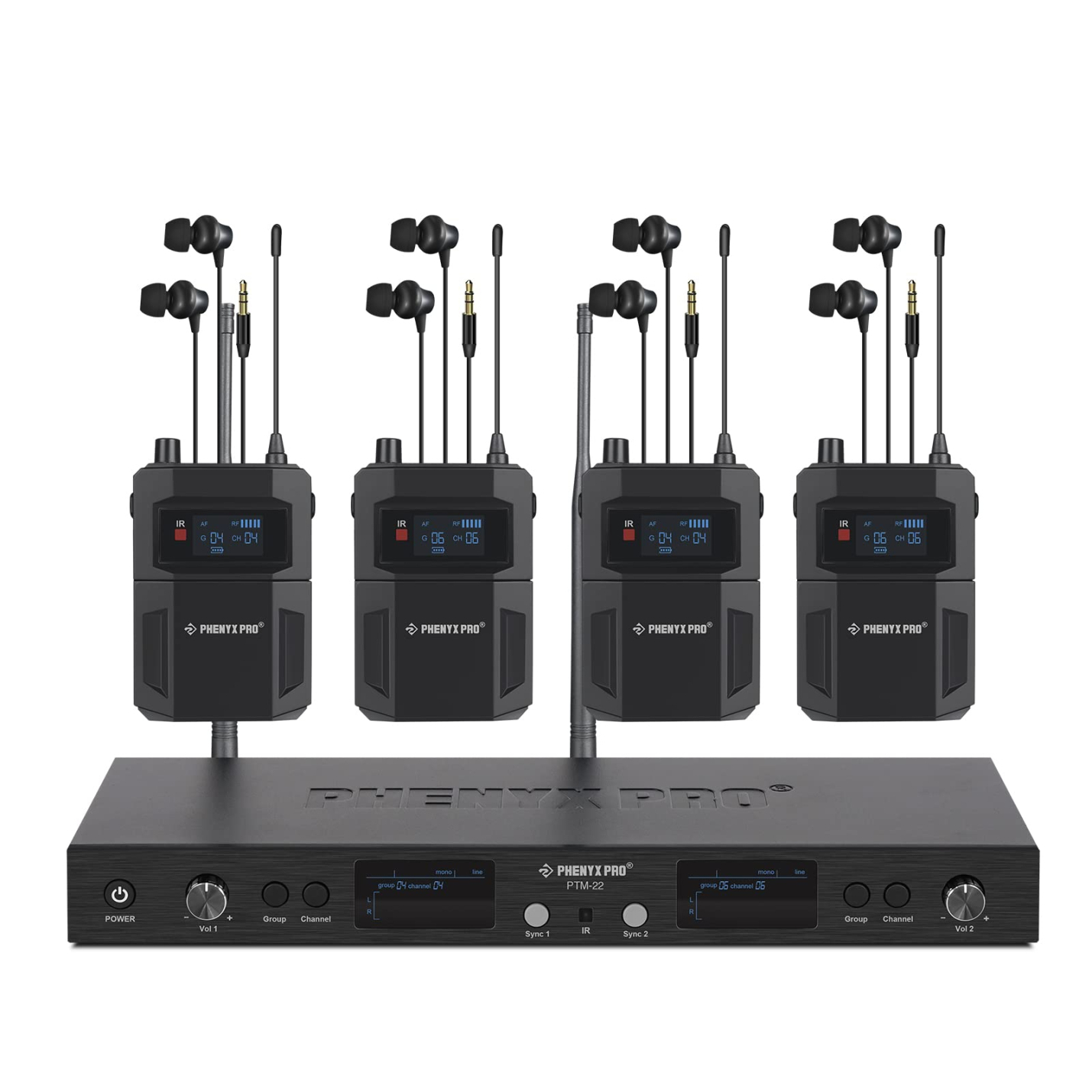 Phenyx Pro in Ear Monitor for Musicians, UHF Wireless in-Ear Monitors System, Mo