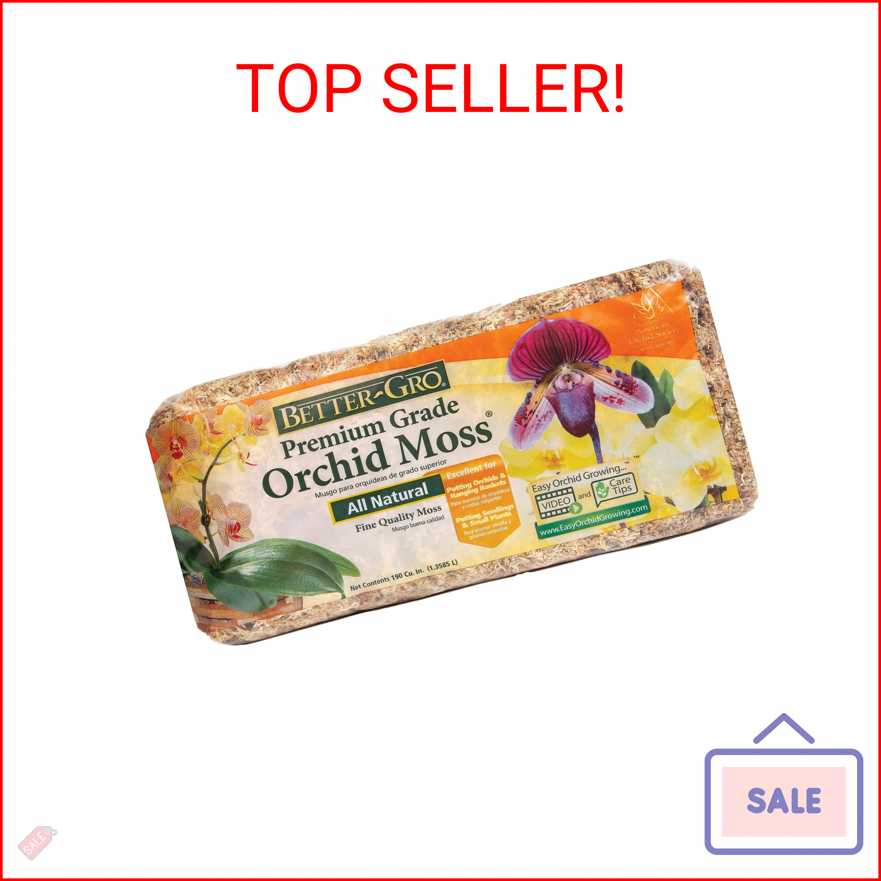 Better-Gro Premium Grade Orchid Moss – 100% Natural, Imported Sphagnum Moss for