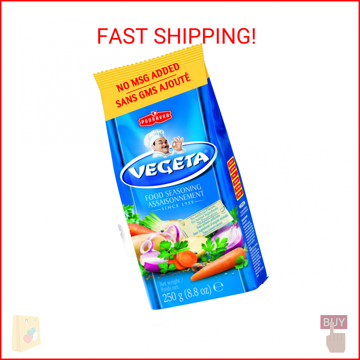 Podravka Vegeta All Purpose Seasoning No MSG 8.8 oz (250 g)