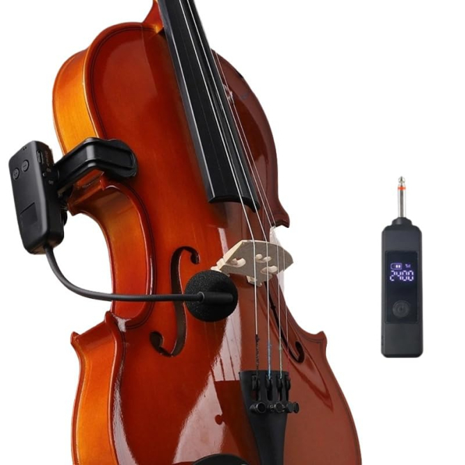 MICVISTA Professional Wireless Violin Microphone, Violin Pickup Clip-on Instrume